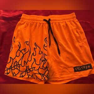 Kill Crew Shorts with Black Flame Design
